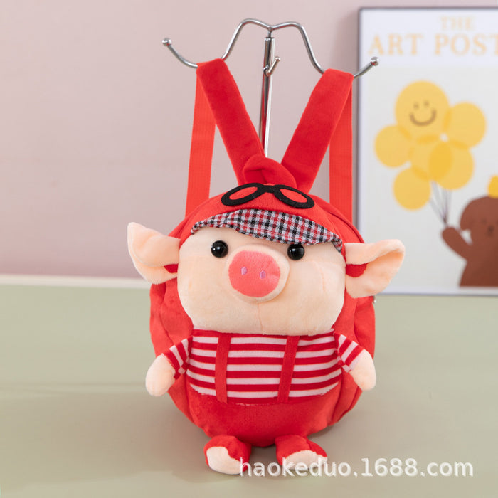 Wholesale Plush small backpack kindergarten school bag cartoon cute girl boy plush backpack