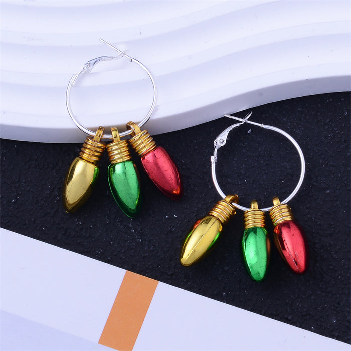 Wholesale Colorfulful Plastic Electroplated Light Bulb Earrings