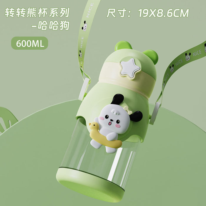 Wholesale Cute Bear Straw Cup Large-Capacity Plastic Cup
