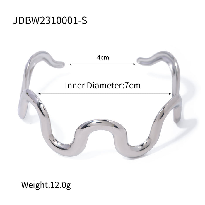 Wholesale Stainless Steel Irregular Texture Spherical Open Titanium Steel Bracelet