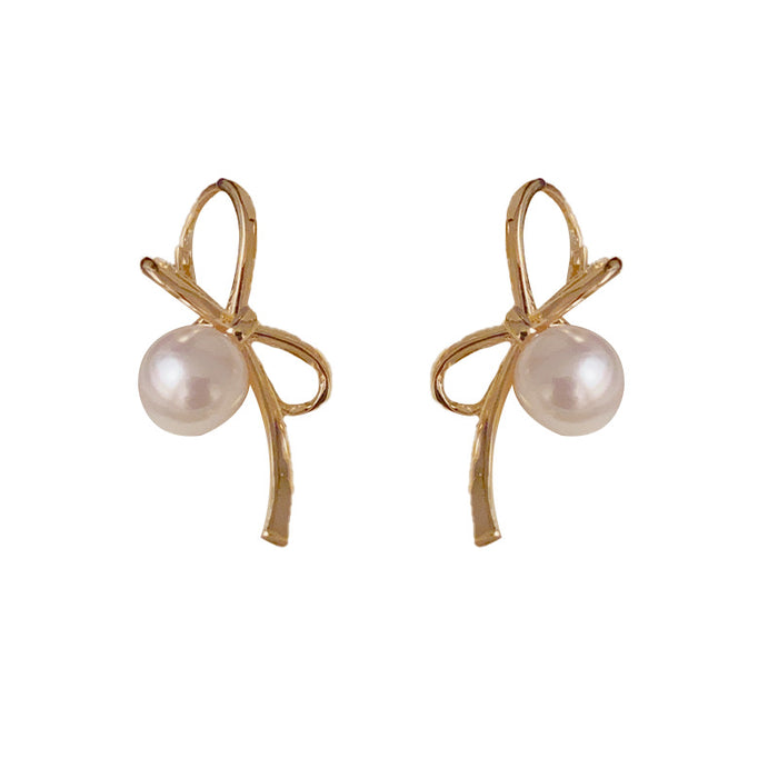 Wholesale Bow Pearl Earrings JDC-ES-HanDu005