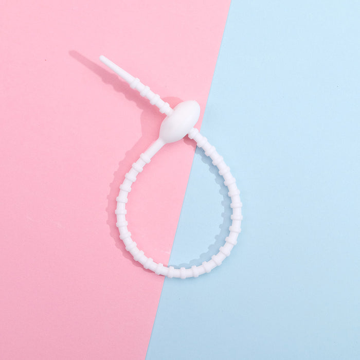 Wholesale Colorful silicone tie handmade accessories reusable keychain ring chain rope bag hanging accessories