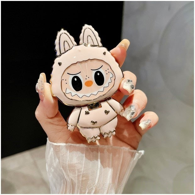 Wholesale Cute Cartoon Solid Color Electroplated Mirror Phone Stand