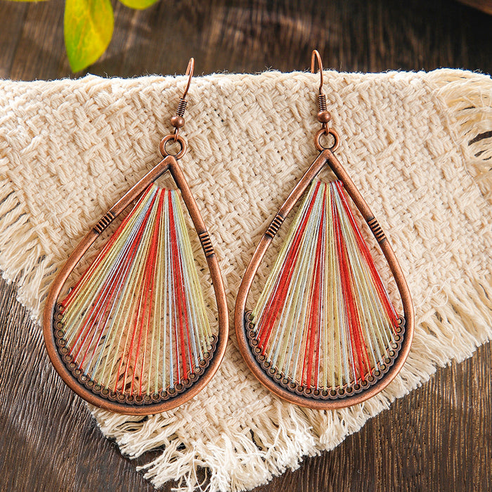 Wholesale 2pcs Bohemian ethnic style colorful large earrings