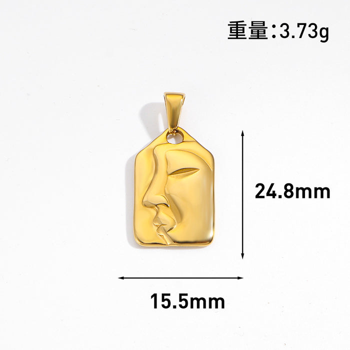 Wholesale 6pcs/set DIY Pendant Stainless Steel Plated 24K Gold Flower Heart  Geometric Jewelry Accessories