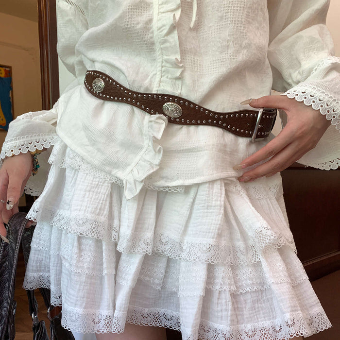 Wholesale Retro Boho PU Women S Rivet Belt Waist Belt For Dresses And Jeans Trendy Fashion Accessory Boutique Resale