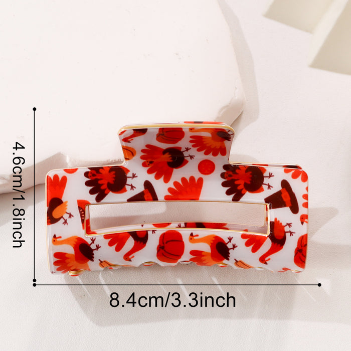Wholesale Thanksgiving Retro Turkey Claw Hair Clip Cream White PVC Women S Fashion Hair Accessory For Everyday Styling Or Boutique Resale