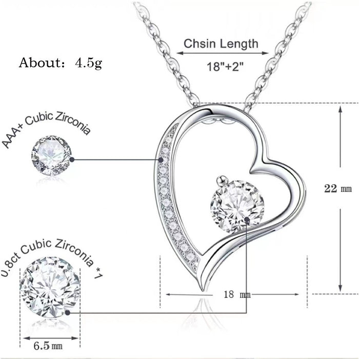 Wholesale Diamond studded heart-shaped pendant, fashionable peach heart stainless steel collarbone chain, heart-shaped necklace