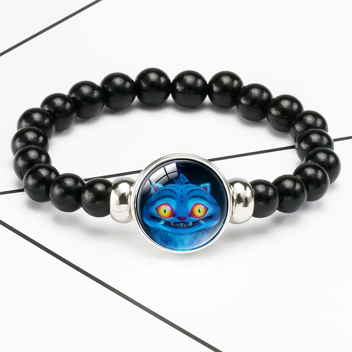 Wholesale KPOP black beaded elastic cord bracelets