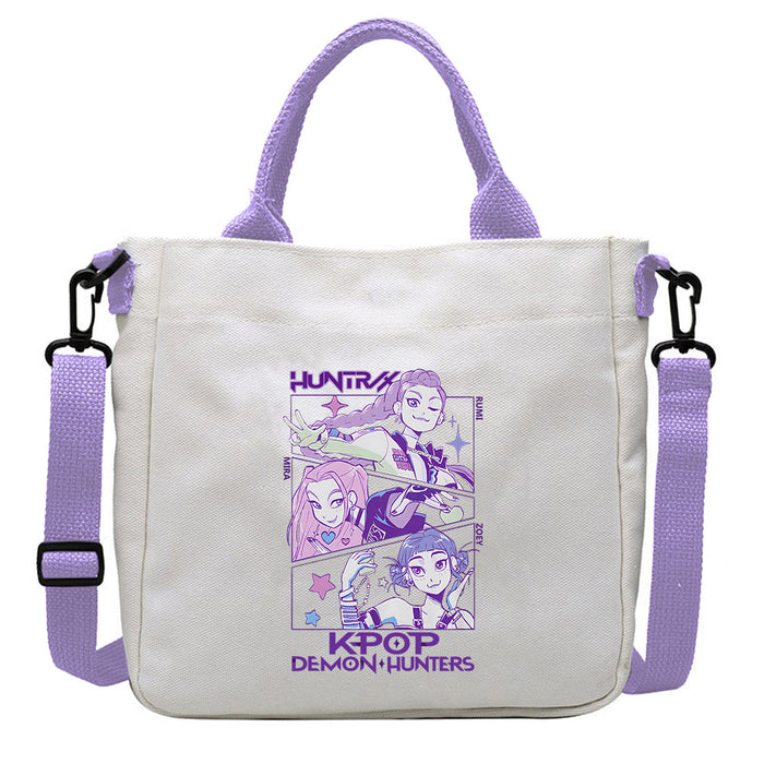 Wholesale Popular movie print canvas bag  student crossbody bag with detachable shoulder strap and handbag