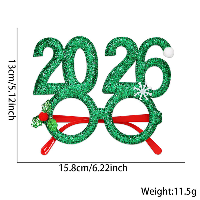 Wholesale Christmas Glasses Creative Digital Funny Glasses Christmas Party Decoration New Year Photo Glasses Frame
