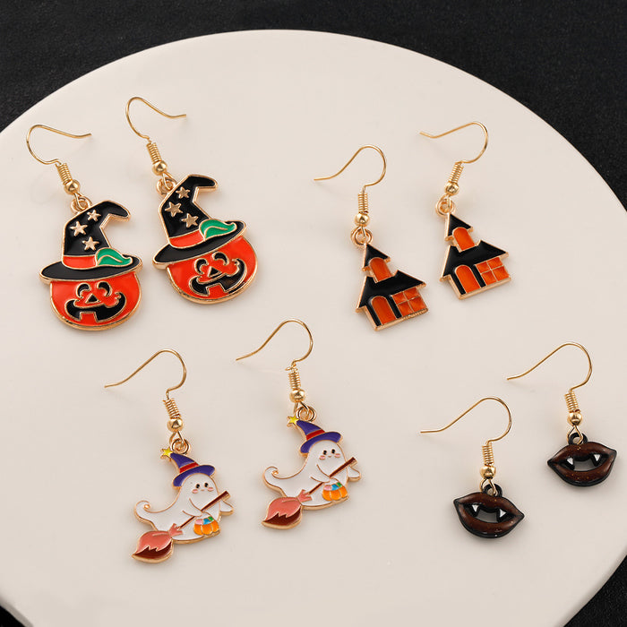 Wholesale   Earrings Temu Popular Devil Pumpkin Bat Holiday Earrings