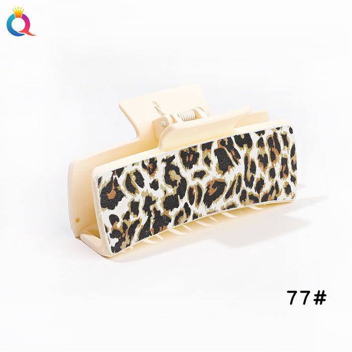 Wholesale  leopard print retro square Hair Clips
