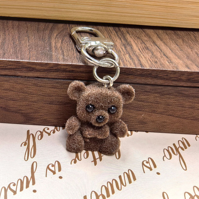 Wholesale Plush 3D Rabbit Penguin Bear Goat Animal Ornament Pendant DIY Cute Plush Earrings Keychain Accessories