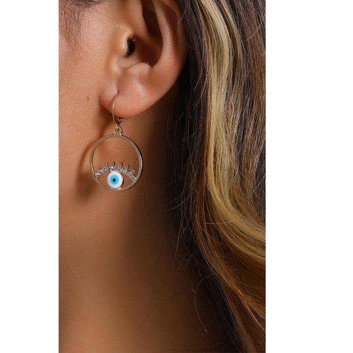 Wholesale New pendant, fashionable and simple, dripping oil Devil's Eye necklace, personalized alloy earrings, collarbone chain