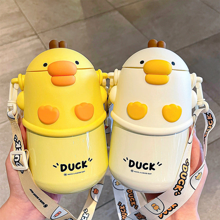 Wholesale Students  cute doodle duck thermos cup