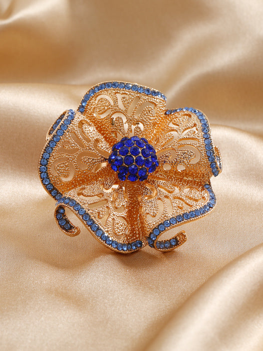 Wholesale Fashionable exaggerated opening noble temperament retro hollow diamond inlaid ring