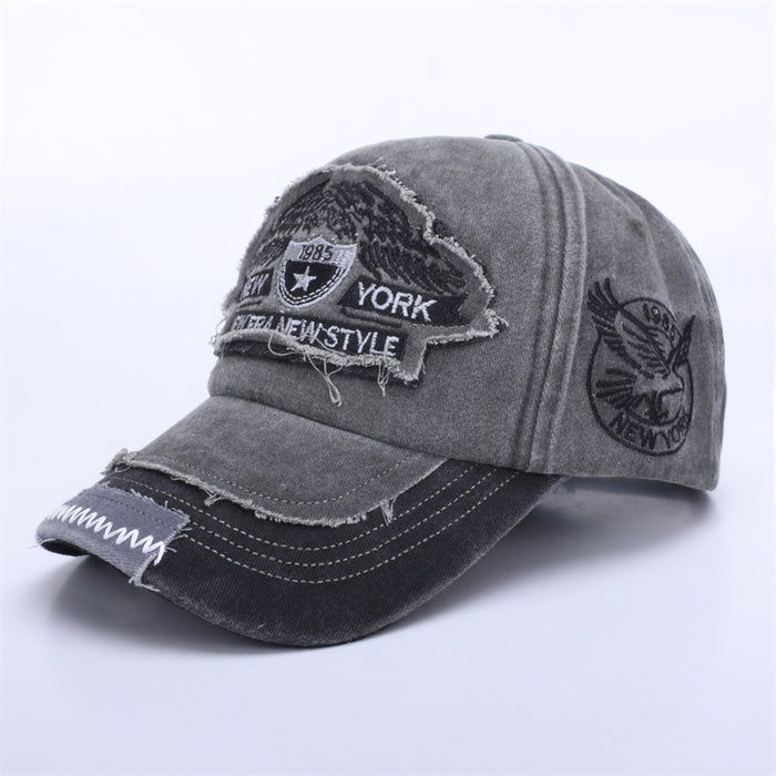 Wholesale Baseball cap, washed cotton, men's used adhesive cloth, duck tongue cap, hat