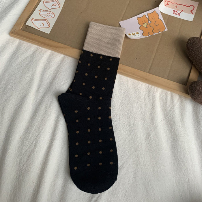 Wholesale Mid length socks with personalized daily contrasting colors, retro style socks