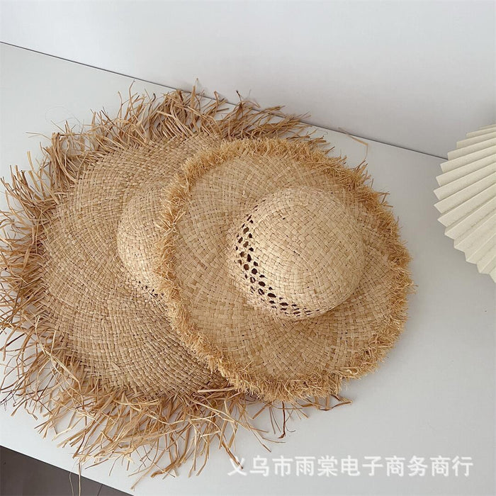 Wholesale Children's Straw Hat Large Eave Lafitte Broken Edge Breathable Sunshade Hat