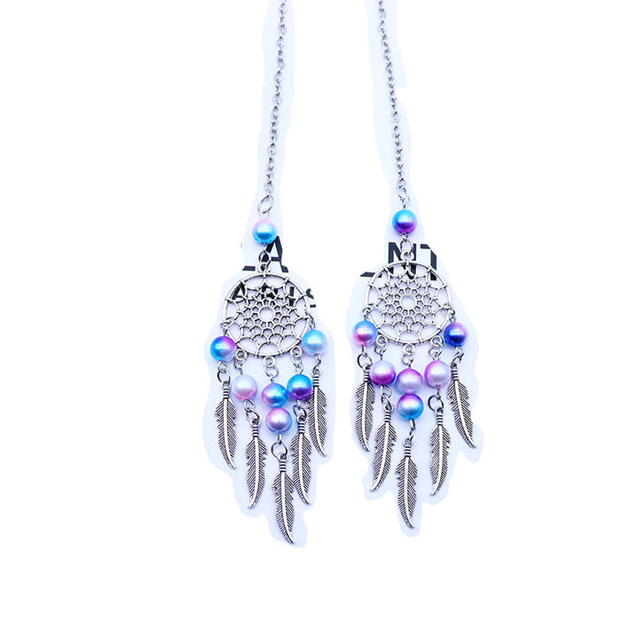 Wholesale Butterfly Dream Catcher Moon Alloy Car Hanging Decoration Pendant with Beads