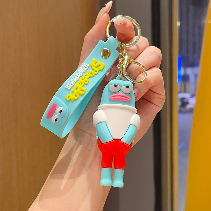 Wholesale Bikini Bottom Dumb Fish PVC Keychain Car Bag Hanging Decorative Gift