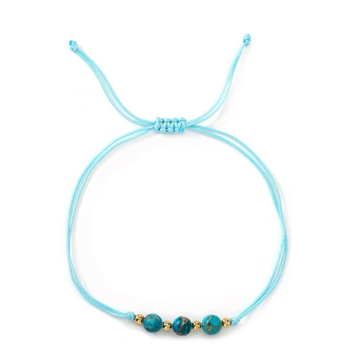 Wholesale Summer Seaside Handmade Beaded Bracelet Set Turquoise Adjustable Cord Women S Fashion Gift