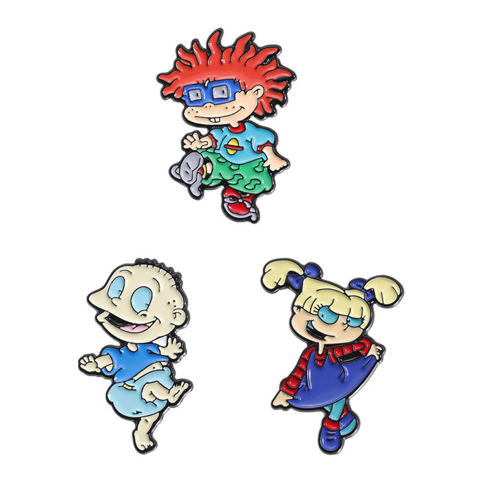 Wholesale Cute Boy and Girl Cartoon Character Brooch