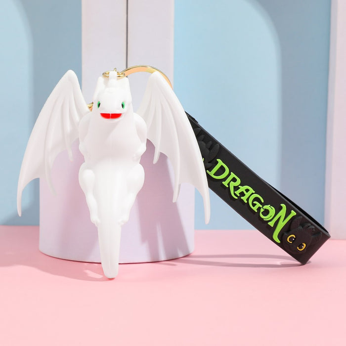 Wholesale Cartoon Black and White Little Flying Dragon Keychain Pendant Soft Plastic Cute Doll Accessories Luggage Pendant