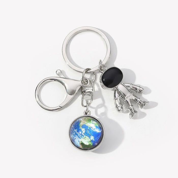 Wholesale Nine Planets Moon Astronaut Alloy Keychain JDC-KC-HuiWen014