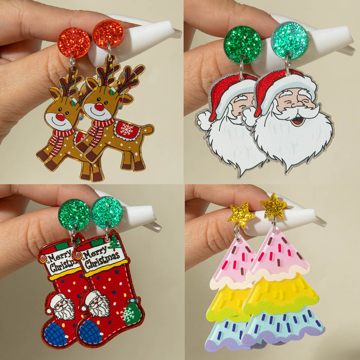Wholesale Simple and unique acrylic Christmas earrings
