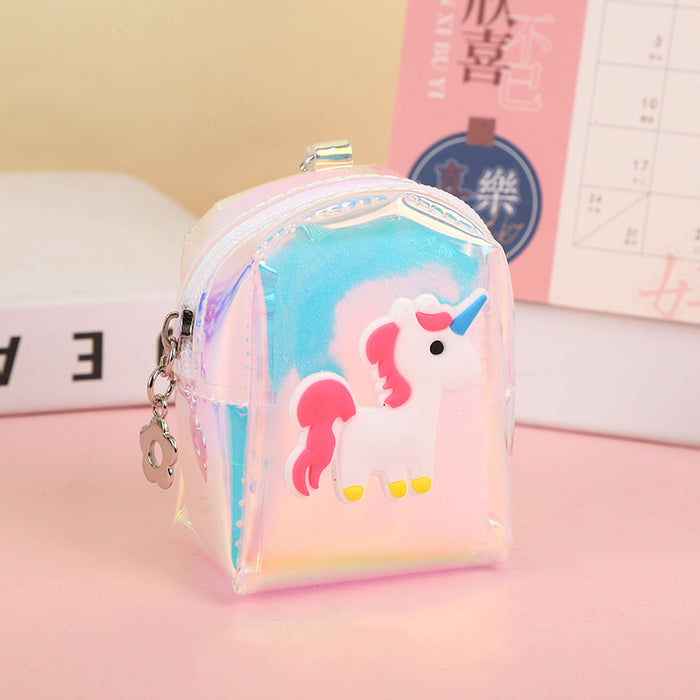 Wholesale Small backpack coin purse holographic jelly mini key pouch