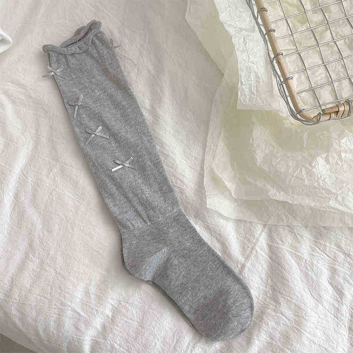 Wholesale Socks, women's pile socks, spring and summer thin style, mid tube cotton socks, gray calf socks