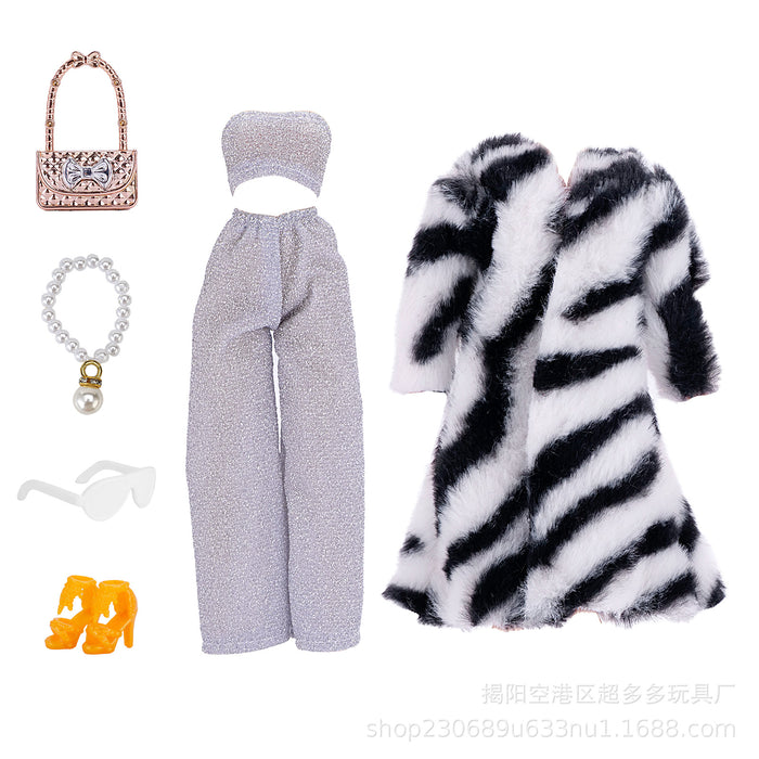 Wholesale 11 inch doll fashion design doll dress a variety of large plush coat