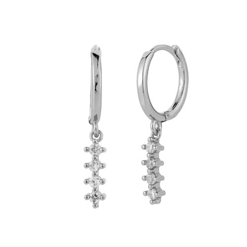 Wholesale Round Zircon Row of Diamond Earrings