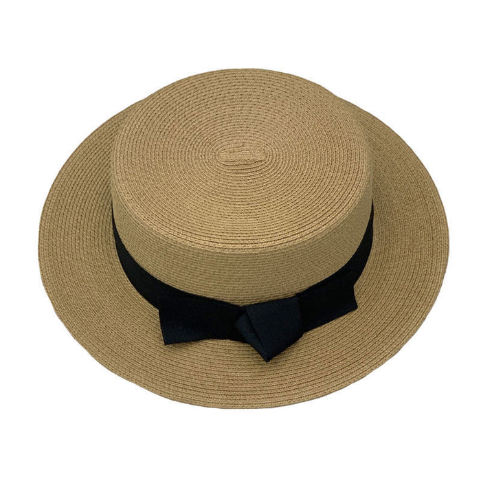 Wholesale Straw Hat Women's Summer Retro Flat Hat Sunshade Sunscreen Beach Hat Traveling Fisherman Hat