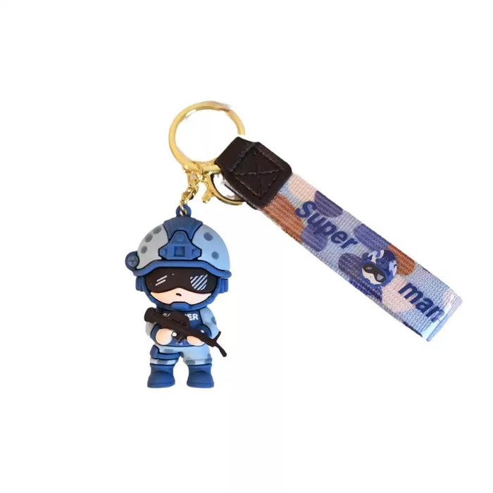 Wholesale Soft rubber cartoon special forces soldier keychains