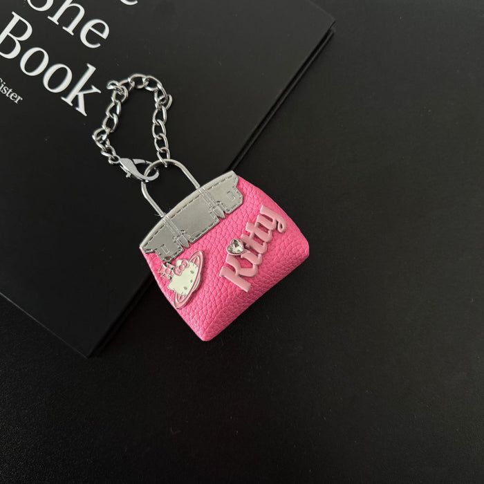 Wholesale Handmade leather small bag keychain