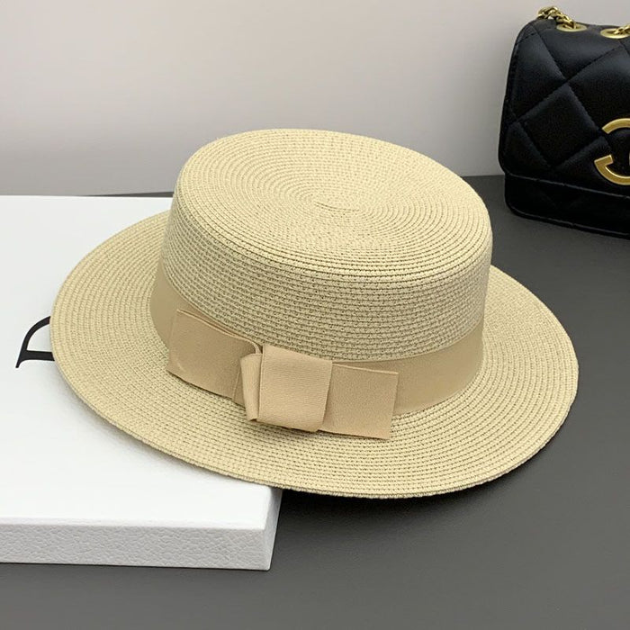 Wholesale Straw Hat Women's Summer Retro Flat Hat Sunshade Sunscreen Beach Hat Traveling Fisherman Hat