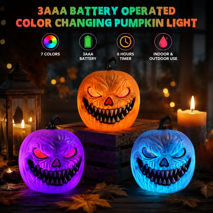 Wholesale Horror  Sound Activated Glowing Pumpkin Lantern Decorative Party Prop Gift