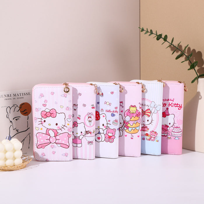 Wholesale Cute Cartoon Long Zipper Multi-Layer Wallet with PU Digital Print
