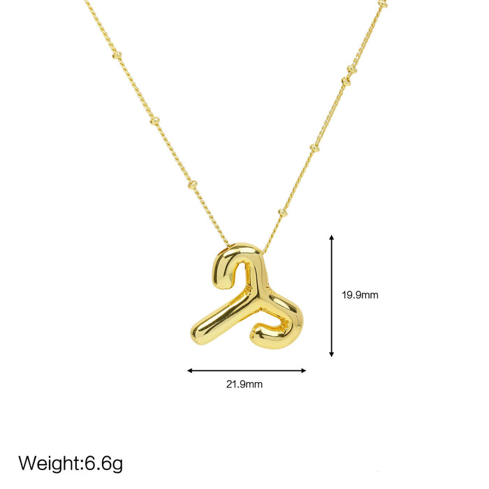 Wholesale 2PCS 12 Zodiac Brass Bubble Necklace JDC-NE-BaiYi011