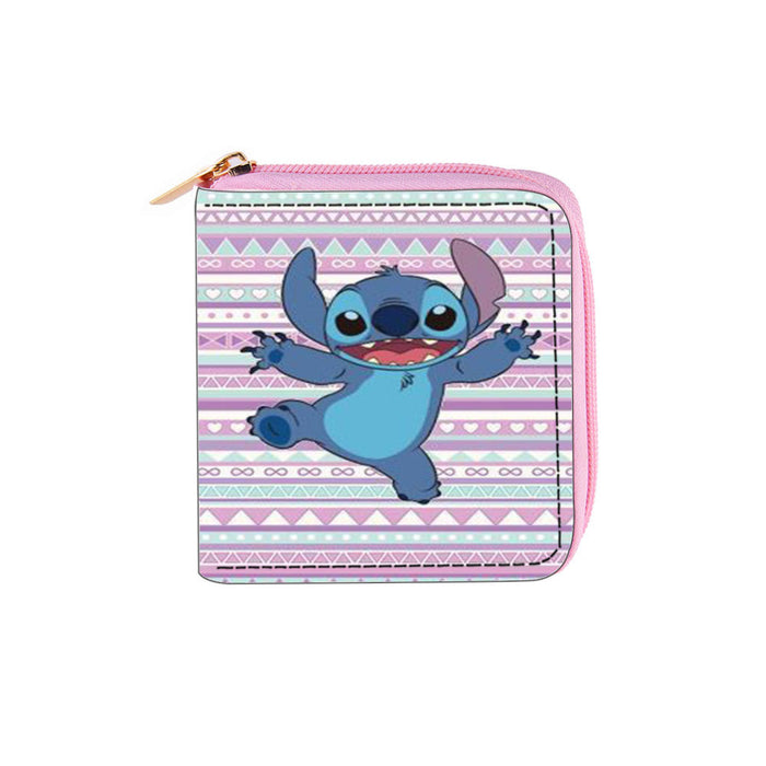 Wholesale Cartoon Stitch PU Short Zipper Small Wallet 0040 Stitch Wallet Clutch JDC-WT-DengX002