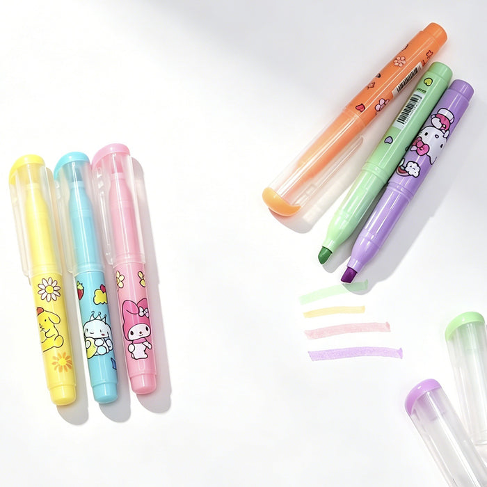 Wholesale Cute Cartoon Cat Design 6-Color Fluorescent Highlighters MOQ≥5