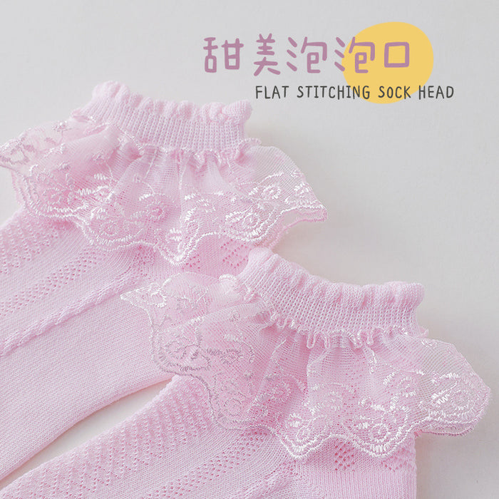 Wholesale Autumn and Winter Children's Princess Socks Lace Socks Combed Cotton Lace Stockings JDC-SK-SL002