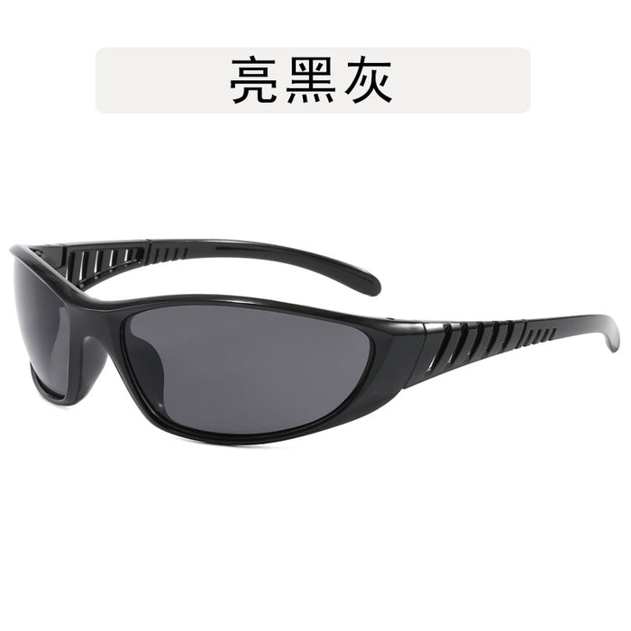Wholesale Sports sunglasses, silver fashionable glasses, personalized cycling, futuristic, versatile sunglasses