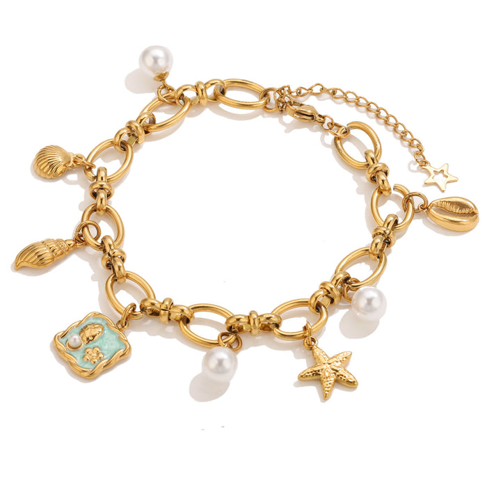 Wholesale Starfish,  Conch,  and Pearl Shell Bracelet