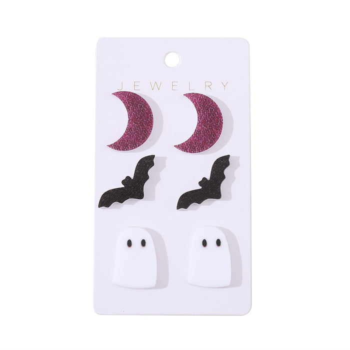 Wholesale  bat ghost moon  earrings set acrylic earrings  earrings