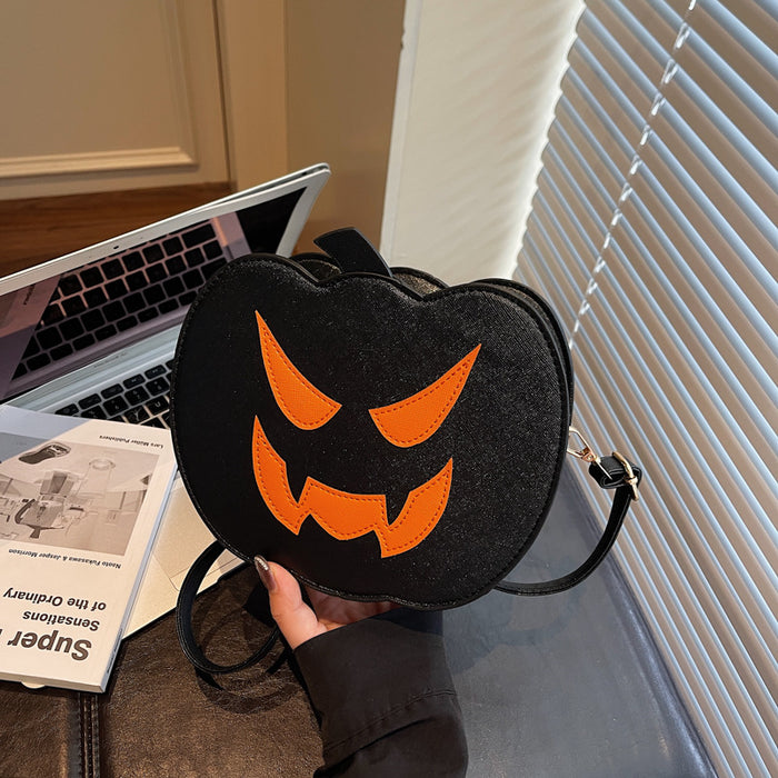 Wholesale  Pumpkin Small Round PU Crossbody Bag Trendy Street Style Fashion Accessory Gift for Women