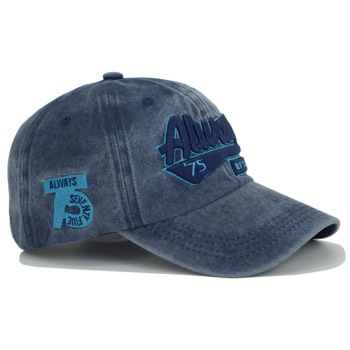 Wholesale Water-washed distressed letter embroidery sun-shading baseball cap